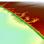3D View of DEM Overlaid With 3D Breaklines